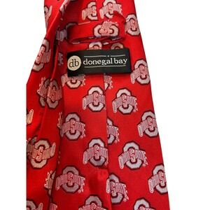 Donegal Bay Ohio State Buckeyes Red Silk Necktie Men's College Merch